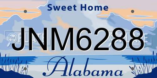 JNM6288 Alabama License Plate