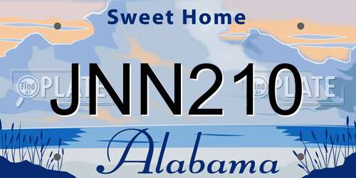 JNN210 Alabama License Plate
