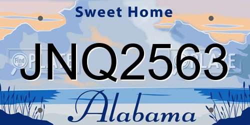 JNQ2563 Alabama License Plate