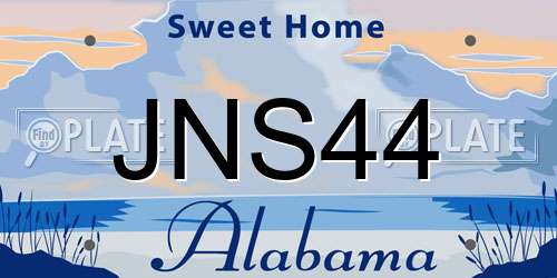 JNS44 Alabama License Plate