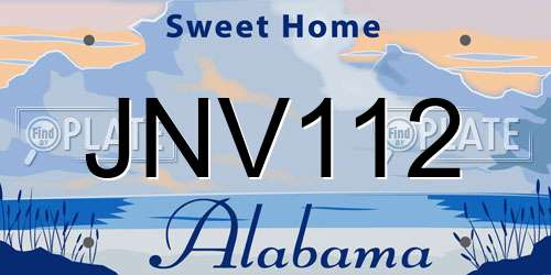 JNV112 Alabama License Plate