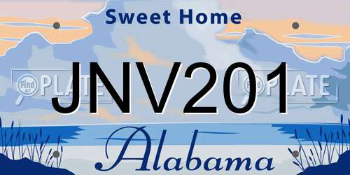 JNV201 Alabama License Plate