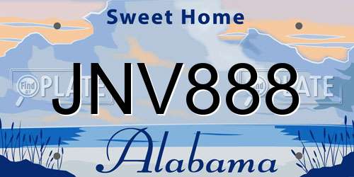 JNV888 Alabama License Plate