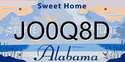 JO0Q8D Alabama License Plate