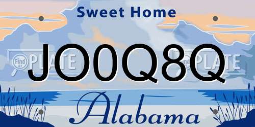 JO0Q8Q Alabama License Plate