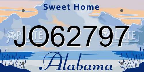 JO62797 Alabama License Plate