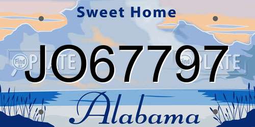 JO67797 Alabama License Plate