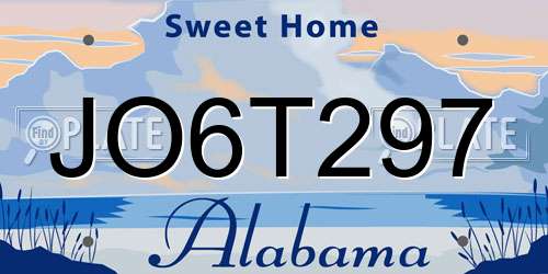 JO6T297 Alabama License Plate
