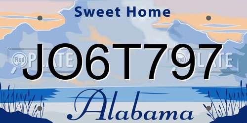 JO6T797 Alabama License Plate