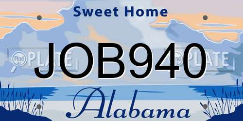 JOB940 Alabama License Plate