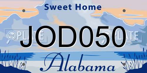 JOD050 Alabama License Plate