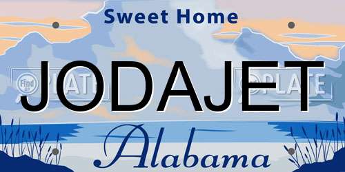 JODAJET Alabama License Plate