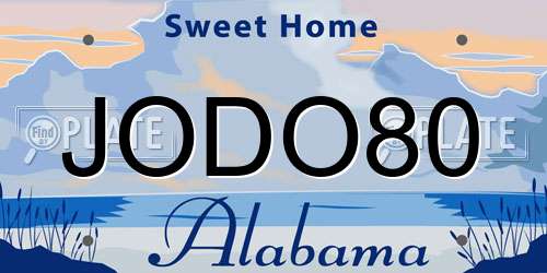 JODO80 Alabama License Plate