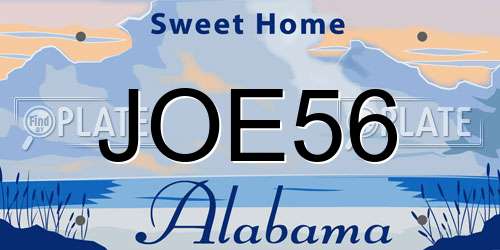 JOE56 Alabama License Plate