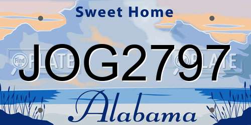 JOG2797 Alabama License Plate