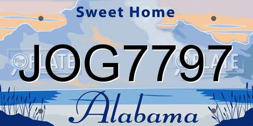 JOG7797 Alabama License Plate