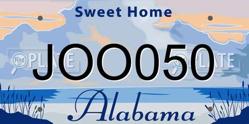 JOO050 Alabama License Plate