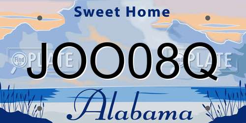 JOO08Q Alabama License Plate
