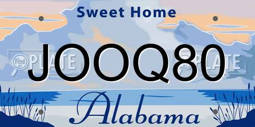 JOOQ80 Alabama License Plate
