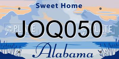 JOQ050 Alabama License Plate