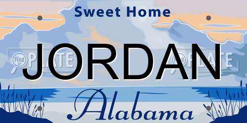 JORDAN Alabama License Plate