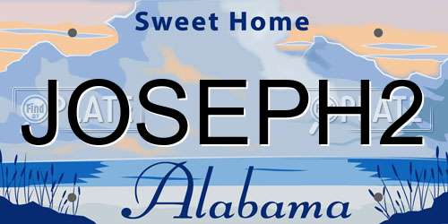 JOSEPH2 Alabama License Plate