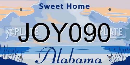 JOY090 Alabama License Plate
