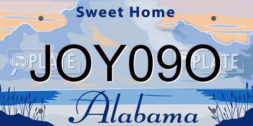 JOY09O Alabama License Plate
