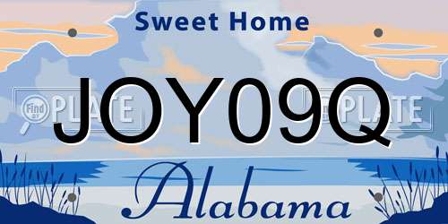 JOY09Q Alabama License Plate