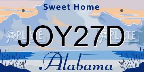 JOY27D Alabama License Plate