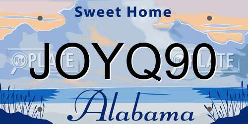 JOYQ90 Alabama License Plate