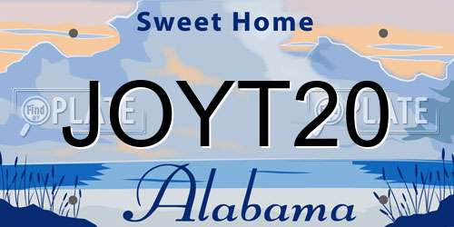 JOYT20 Alabama License Plate