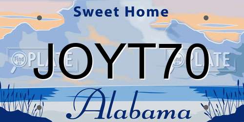 JOYT70 Alabama License Plate