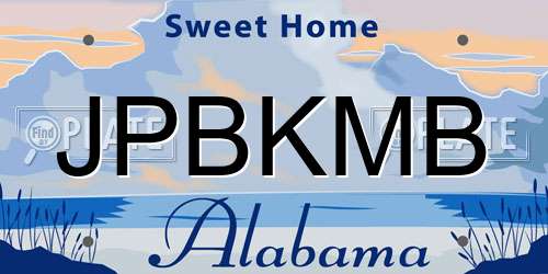 JPBKMB Alabama License Plate