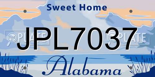 JPL7037 Alabama License Plate