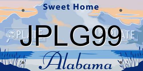 JPLG99 Alabama License Plate