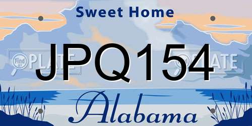 JPQ154 Alabama License Plate