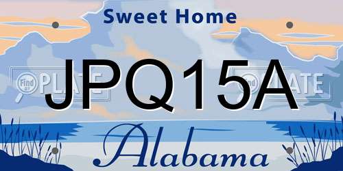 JPQ15A Alabama License Plate