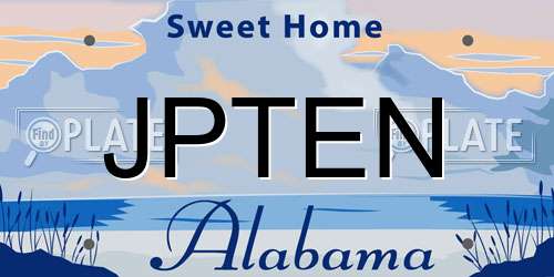 JPTEN Alabama License Plate