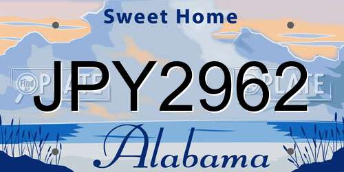 JPY2962 Alabama License Plate