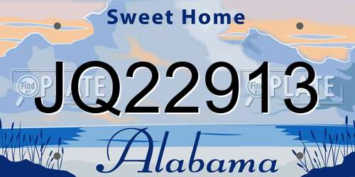 JQ22913 Alabama License Plate