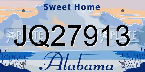 JQ27913 Alabama License Plate
