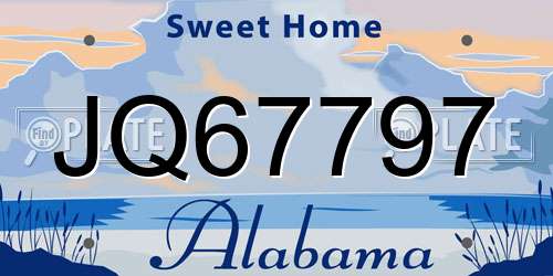JQ67797 Alabama License Plate