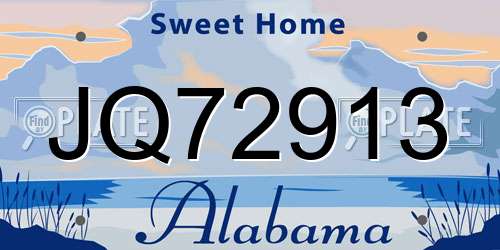 JQ72913 Alabama License Plate