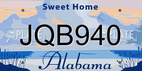 JQB940 Alabama License Plate