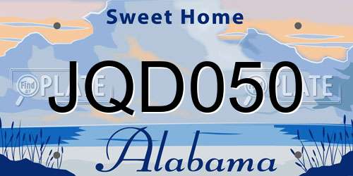 JQD050 Alabama License Plate