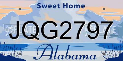 JQG2797 Alabama License Plate