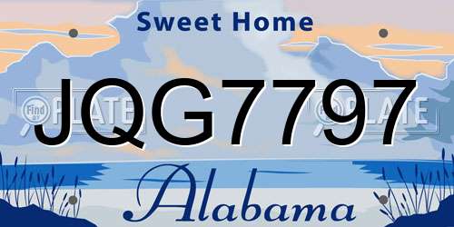 JQG7797 Alabama License Plate
