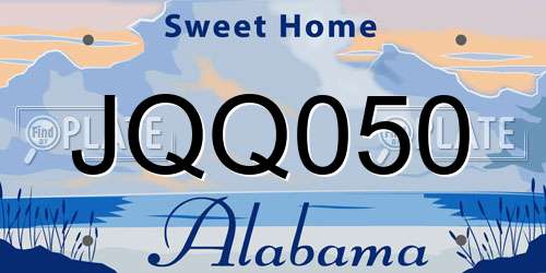 JQQ050 Alabama License Plate