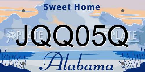 JQQ05Q Alabama License Plate